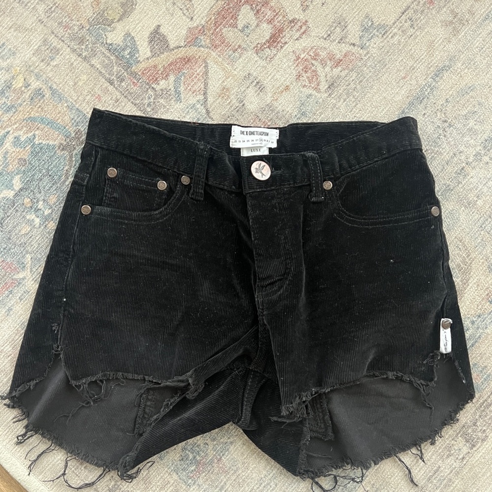 One Teaspoon Juliette Luxe Star Black Shorts 28